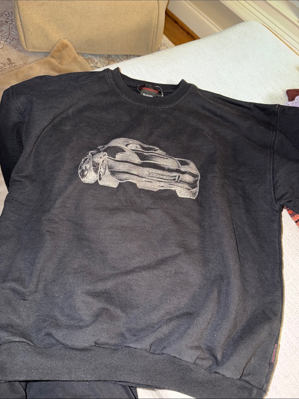 Men's Black Vintage 90’s Graphic Porsche Sweatshirt XL
